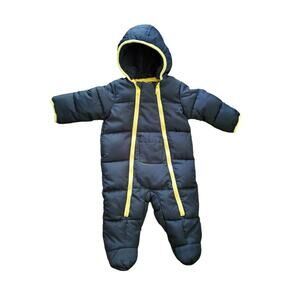 DKNY Baby Boy Quilted Black Pram One Piece 6/9 M